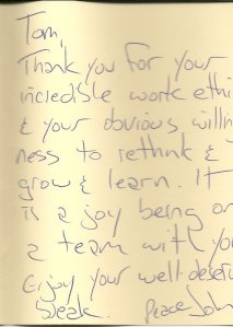 Letter from John D'Arcy